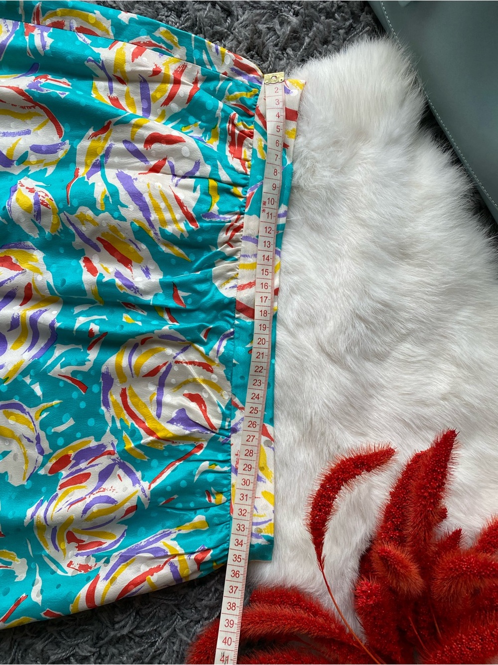 Vintage Raul Blanco Silk Abstract Pattern Midi Skirt - Picture 5 of 7